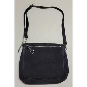 DIESEL Vintage Black Leather/Nylon Messenger Bag Avant Garde City Rave Y2K